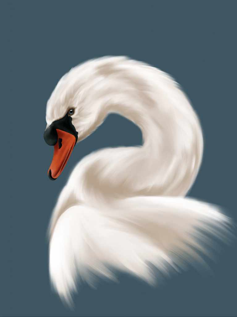 Painting in final details into this abstract bird